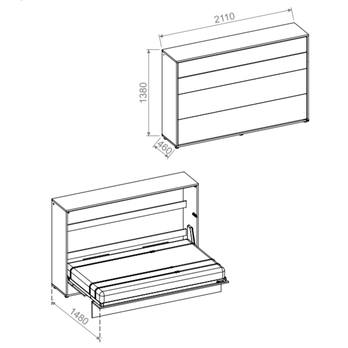 Jednolůžková sklápěcí postel BED CONCEPT 2 šedá, 120x200 cm 4