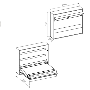 Sklápěcí postel BED CONCEPT 2 šedá, 160x200 cm 4