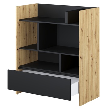 Regál BED CONCEPT BC-25 dub artisan/černá 2
