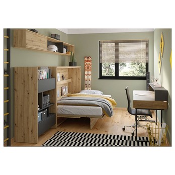 Regál  BED CONCEPT BC-26 dub artisan/černá 1