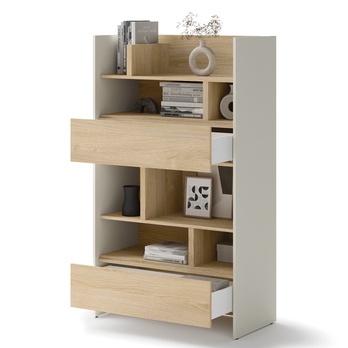 Regál BED CONCEPT BC-27 kašmírová/dub nagano 1