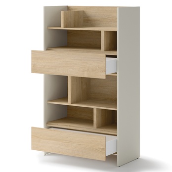 Regál BED CONCEPT BC-27 kašmírová/dub nagano 2