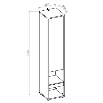 Šatní skříň BED CONCEPT bílá/vysoký lesk 3