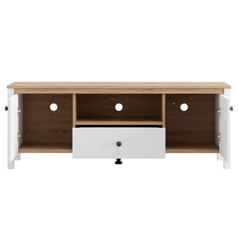 TV komoda BEDFORD 1Z2D bílá/dub artisan 2