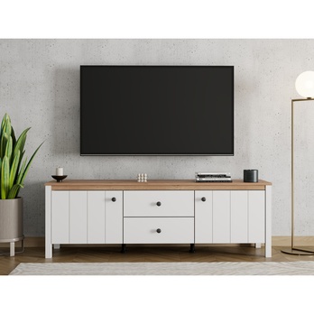 TV komoda BEDFORD 2Z2D bílá/dub artisan 1