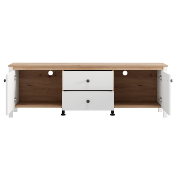 TV komoda BEDFORD 2Z2D bílá/dub artisan 2
