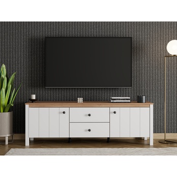 TV komoda BEDFORD 2Z2D bílá/dub artisan 3