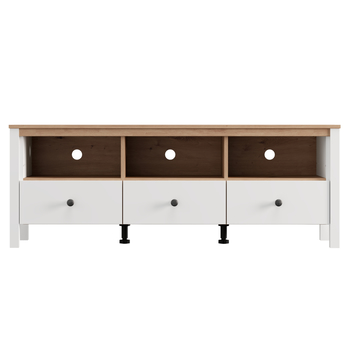 TV komoda BEDFORD 3Z bílá/dub artisan 3