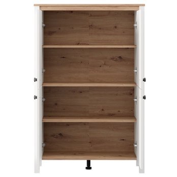 Komoda BEDFORD 4D bílá/dub artisan 2