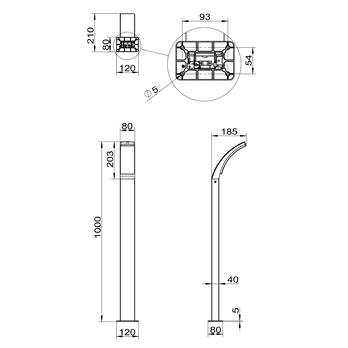 Venkovní LED svítidlo BEJA antracit/bílá, výška 100 cm 2