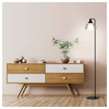 Stojací lampa BELESER černá/průhledná 1