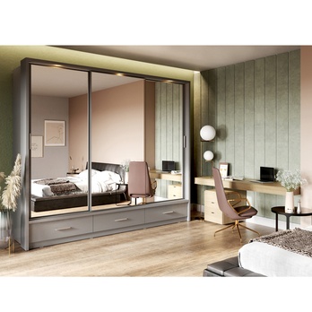 Šatní skříň BELINDA šedá 1