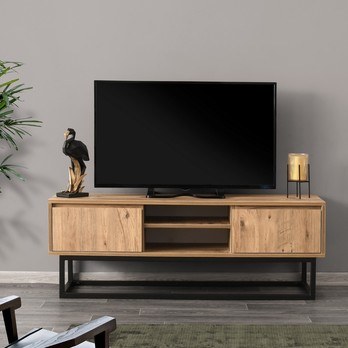 TV stolek  BELINDA černá/borovice, šířka 140 cm 4