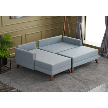 Sedací souprava BELLA SOFT levá, světle modrá 2