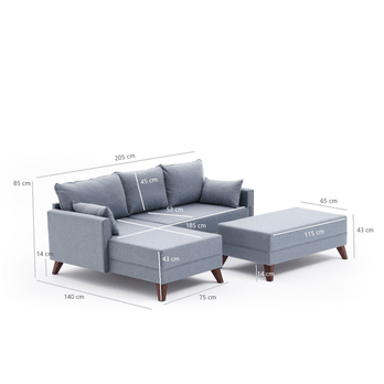 Sedací souprava BELLA SOFT levá, světle modrá 6