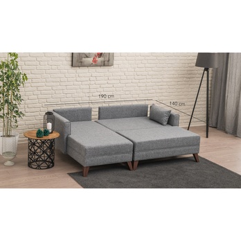 Sedací souprava BELLA SOFT levá, šedá 2