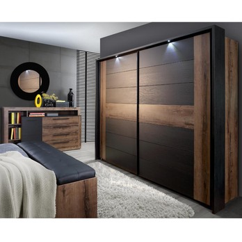 Šatní skříň BELLEVUE ušlechtilý dub/dub černý 3