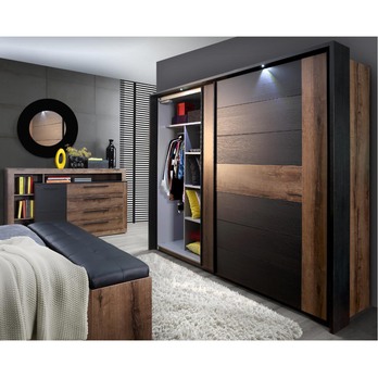 Šatní skříň BELLEVUE ušlechtilý dub/dub černý 4