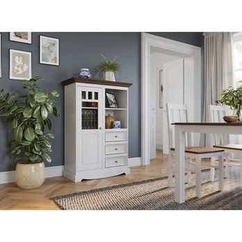 Vitrína BELLU 1.3 ořech/bílá 1