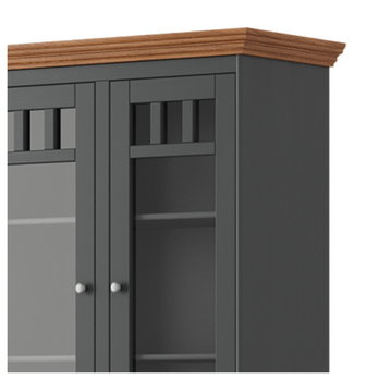 Vitrína  BELLU 2D dub/grafit 2