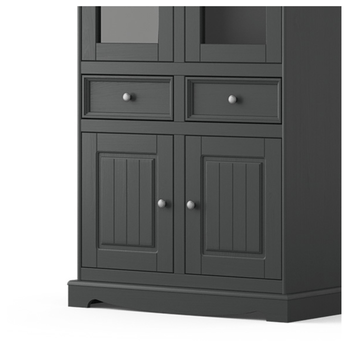 Vitrína  BELLU 2D borovice/grafit 3