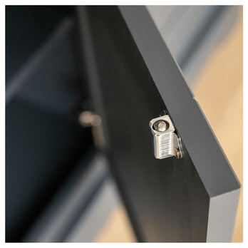 Vitrína  BELLU 2D borovice/grafit 10