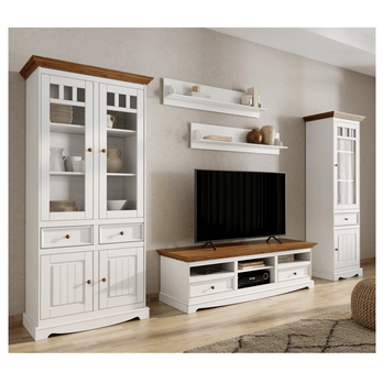 Vitrína BELLU 2D dub/bílá 1