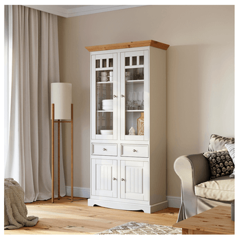 Vitrína BELLU 2D přírodní/bílá 1