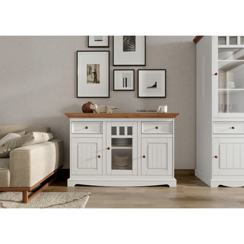 Komoda BELLU 3D dub/bílá 1