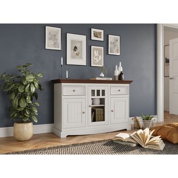 Komoda BELLU 3D ořech/bílá 1