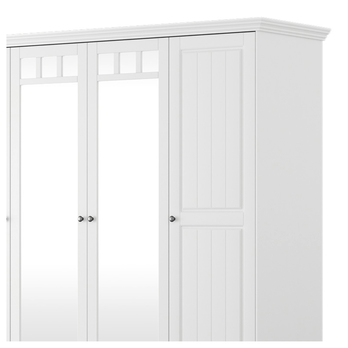 Šatní skříň se zrcadly BELLU 4D bílá 2