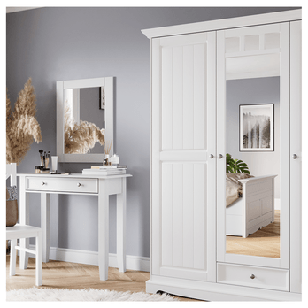 Šatní skříň se zrcadly BELLU 4D bílá 1