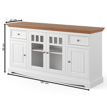 Komoda BELLU 4D dub/bílá 6