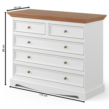 Komoda BELLU 5S dub/bílá 4
