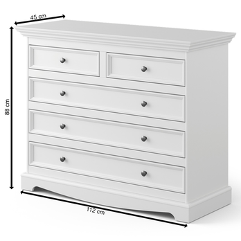 Komoda BELLU 5S bílá 9