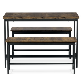 Jídelní set BELO staré dřevo/černá 3