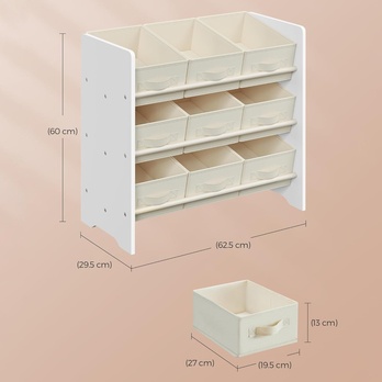 Dětský regál BENI II krémová/bílá 5