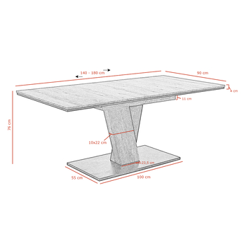 Jídelní set BENOTI dub evoke/béžová 7