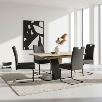 Jídelní set BENOTI dub evoke/antracitová 1