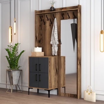 Předsíňová sestava BERLIN 1 ořech/antracitová 1