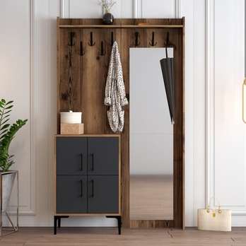 Předsíňová sestava BERLIN 1 ořech/antracitová 2