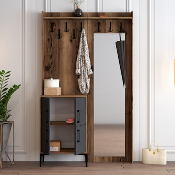 Předsíňová sestava BERLIN 1 ořech/antracitová 3