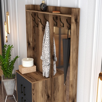 Předsíňová sestava BERLIN 1 ořech/antracitová 4