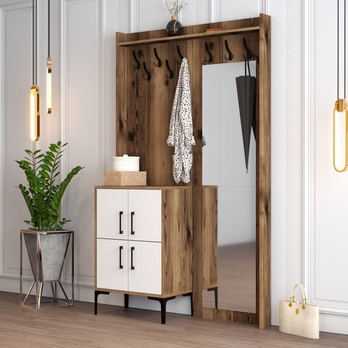 Předsíňová sestava BERLIN 1 ořech/bílá 1