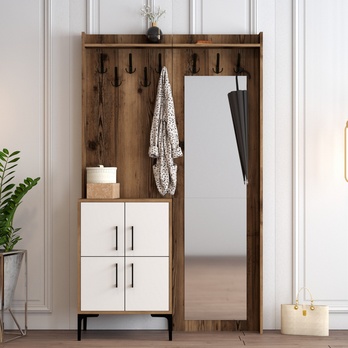 Předsíňová sestava BERLIN 1 ořech/bílá 2