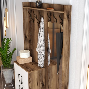 Předsíňová sestava BERLIN 1 ořech/bílá 4