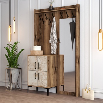 Předsíňová sestava BERLIN 1 ořech/mramor 1