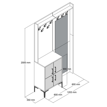 Předsíňová sestava BERLIN 1 ořech 5