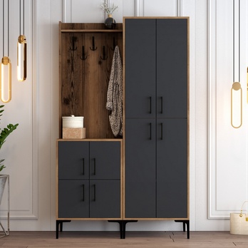 Předsíňová sestava BERLIN 2 ořech/antracitová 2