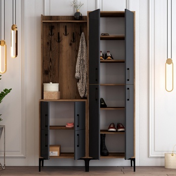 Předsíňová sestava BERLIN 2 ořech/antracitová 3